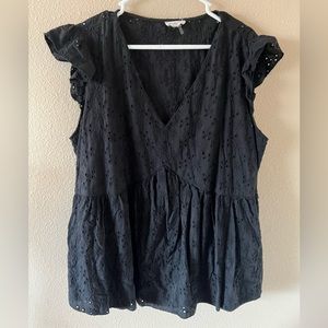 2XL Chic Soul black eyelet babydoll top . great condition